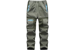 Echinodon Kinder Gefütterte Hose Softshellhose Winddicht Wasserabweisend Warm Jungen Mädchen Winter Outdoorhose Wanderhose