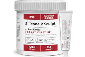 RESCHIMICA Caucho de silicona en pasta para escultores R SCULPT, Fácil y práctico de usar, Para aplicaciones verticales grandes y pequeñas, Maquetistas DIY, Bricolaje (1 kg)