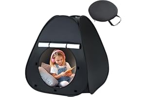 Pamatio Sensory Pop Up Tent, Blackout Tent for Children Indoor, Kid‘s Play Tents with Carry Bag to Play & Relax, Helps With SPD, Anxiety (Black)