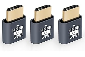 AXFEE 3PCS HDMI Dummy Plug, 4K@60Hz 3840x2160 Display Emulator, Portable Wireless HDMI Emulator for Monitors, Suitable for HDMI 2.0, Compatible with Windows Mac OSX Linux, No drivers required (Gray)