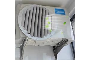 DOORHIGHPEAK Deflector de aire acondicionado de acero inoxidable para unidades exteriores, cubierta de ventilación de CA moderna, pantalla de valla de protección de aire acondicionado, cubierta de guía de aire