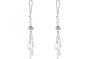 BEEFLYING Lot de 2 Breloques de téléphone en Forme de méduse Y2K - Accessoires Mignons Accessories pour Sac, Porte-clés, Appareil Photo, Portefeuille, Vert-Orange