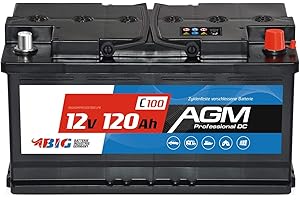 BIG BATTERIE BIG Solarbatterie 12V 120Ah (C100) AGM Technologie Versorgungsbatterie autarker Stromspeicher Bootsbatterie Mover Wohnmobil Akku auslaufsicher