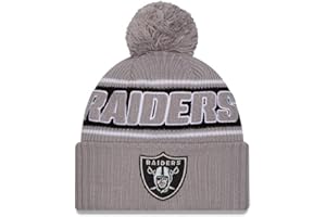 New Era NFL Berretto con Pompon Sideline 2024 Football Americano Logo della Squadra Beanie Cappello Invernale Grigio