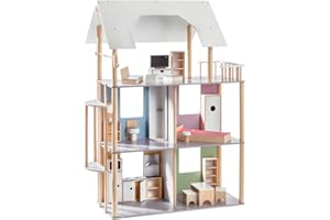howa Casa delle Bambole per Vestire Le Bambole Fino a 30 cm, incl. 19 pz. Set di mobili in Legno 70103