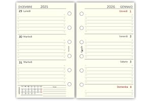 Agendepoint.it - Ricambio agenda organizer settimanale 7x12cm 80gr avorio - 2026