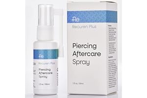 Recuren Plus Piercing Aftercare Spray, Wound Wash and Fine Mist Piercing Spray for Piercing Bump Treatment, Keloid Bump 30ml