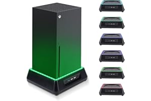 Cooling Fan Stand Dock for Xbox Series X, TechKen 3 Level Speed Fan Adjustable 7 Mode Colorful LED RGB Light Dock (Small)