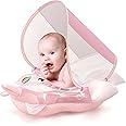 Unicorn Inflatable Baby Float with Canopy 3-6-12 Months Baby Girl Infant Toddler Baby Pool Float Baby Swimming Float Ring, Baby Inflatable Seat Swimming with Shade Canopy for 6-12-18-36 Months Pink
