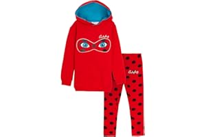 Miraculous Ladybug Long Hoodie + Leggings Set für Mädchen Teenager zweiteiliges passendes Anziehset