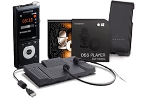 Olympus Dictation & Transcription Starter Kit, Inclu. Voice Recorder (DS-2600), Transcription Foot Pedal (RS28H), Transcription Headphone (E103), Transcription Software (DSS Player for Windows & Mac)