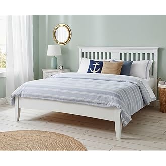 APRODZ Solid Wood Parma Queen Size Bed – Elegant and Stylish Bedroom Furniture Without Storage for a Modern Home (White Finish)