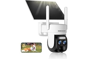 BEENOZO 8-krotny zoom hybrydowy: solarna bezprzewodowa bezprzewodowa kamera nadzorująca WiFi 4K, bateria 360°PTZ, z panelem słonecznym, wykrywanie człowieka AI, kolor noktowizyjny, syrena, dwukierunkowy