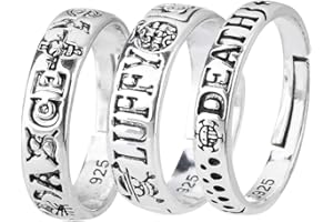 Tomicy 3 Retro Punk Anello Set Anime Rufy Anello Regalo di Compleanno per l'Uomo Ragazzo Cosplay Regalo Donna Uomo Anello Anime Stile di Modo di qualità della Durata Anello