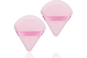 PALPROT 2 Stück Dreieck Makeup Puderquaste Weich Triangle Powder Puff Velours Puderquaste Gesicht Dreieck Wiederverwendbar Triangle Make up Schwamm Pads für Loses Puder Foundation Kosmetik (Rosa & Rosa)