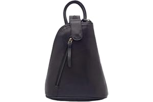 Lloyd Baker London - BHIWANI Genuine Leather Backpack, Daypack Crossbody Shoulder Bag, Small Leather Backpack with Front and Back Zipped Pockets.