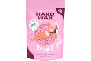 Wax Beads, BOYUJK Professional Hard Wax Beads for Full Body, Facial And Legs, Painless Gentle Hair Removal Wax Beads for Women and Men (500g, Pink)