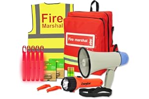 EVAQ8 Fire Marshal Kit - A Fully Kitted Backpack with Contents to Aid in Fire Drills & Building Evacuations