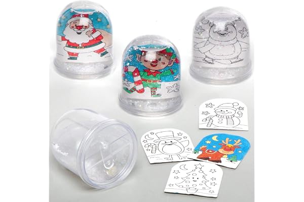 Baker Ross AX490 Julfärg i snöglob kit – 4-pack, gör din egen festliga konst och hantverk för julaktiviteter