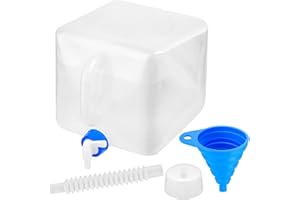 FULUSHOUXI 10L Collapsible Water Container, Folding Water Container with Tap, Portable Foldable Water Carrier with Handle, Lightweight Outdoor Water Canteen Water Bucket for Camping Hiking Picnic Emergency