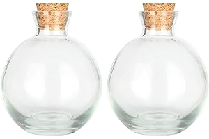 Magic Season Dekoracyjne szklane butelki z korkiem (150 ml butelki na mikstury / 2 szt.)