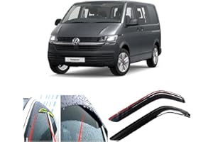 AC WOW 2X Deflectores de Aire Compatible con Transporter T5 T6 2003 - Presente Derivabrisas protección Sol Lluvia Nieve Viento Vidrio acrílico PMMA de Primera Calidad