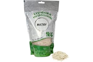 NULTHY - Levadura Nutricional 1Kg - Levadura Nutricional en Copos, Rica en Vitaminas, Proteínas y Fibra, Ideal para Dietas Veganas, Levadura Alimentaria Nutritional Yeast