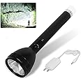 Quicknik Rechargeable 2 in 1 Long Distance Torch, Ultra Bright LED Flashlight with Adjustable Focus and 5 Light Modes for Camping Hiking Emergency (1 Pack)