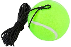 DRFEIFY Piłka Tenisowa ze Sznurkiem, Lina Gumowa 4M, Uniwersalna Piłka Trenerska do Tenisa do Pojedynczego Treningu, dla Początkujących i średnio Zaawansowanych Tenisistów