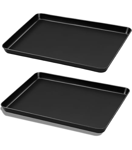 YIKANGHENG Cookie Baking Sheet – 9.5 X 7 Inch Square Iron Plate With Nonstick Coating, Heavy Duty