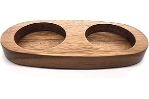 HION Vassoio per macina sale e pepe, vassoio in legno di acacia, accessori per macina sale e pepe (diametro interno 7 cm) si adattano a molti mulini e agitatori