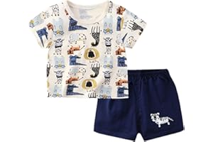 Angel ZYJ Babykleidung Set Jungen Mädchen Baumwolle Kurzarm Cartoon Print T-Shirt + Shorts Sommer-Outfits