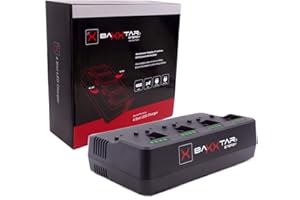 Baxxtar Pro - Cargador de 4 Canales (2A por Slot) - Compatible con Las baterías NP-F de Sony: NP-F550 NP-F750 NP-F970 NP-F990 NP-FM500H etc.
