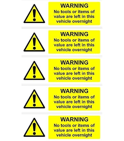 No Tools Left In This Vehicle Self Adhesive Sticker - Aston Safety Signs