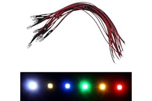 Lumonic 10x LEDs Superbright con resistencia para aplicaciones de 24V - LED de alta potencia con cable de conexión para soldadura DIY por uno mismo en color Verde - Diámetro: 5mm