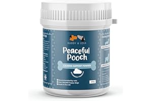 BUDDY & LOLA Peaceful Pooch Dog Calming Products - Perfect Remedy for Dog Anxiety relief - Easy to Use Powder, No Tablets, Spray or Plug in Needed - All sizes & Breeds - Great for Rescue or Re Homed Pets
