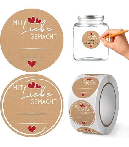 Marmeladen Etikett für Gläser, 24 Sticker Kirsche für selbstgemachte Konfitüre