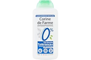 Corine de Farme - Gel Douche Hypoallergénique 0% Tolérance+ Peaux Sensibles - pH Neutre, Sans Savon ni Colorant, Naturel - Fabrication 100% Française - 500ml