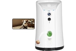 SKYMEE Dispensador de premios para cámara de Perro, WiFi Full HD cámara para Mascotas con Audio bidireccional y visión Nocturna, Compatible con Alexa