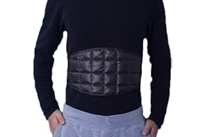 MOONLOVE Duck's Down Kidney Warmer Lower Back Stomach Belly Wrap Binder Menalgia Winter Thermal Elastic Adjustable Lumbar Waist Abdomen Brace Support Band Fit Girth 27-35 inch