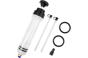 Frevoitna 200CC Jeringa Grande, Bomba Extractora Aceite Coche, Extractor Succión de Aceite, Extractora con 2 Mangueras y un Par de Anillos de Goma de Repuesto para Líquido de Freno y Otros Líquidos