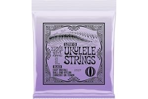 Ernie Ball Concert/Tenor Schwarze Ukulele-Nylonsaiten und gewickelte G-Saite mit Kugelenden