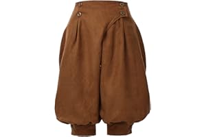COSDREAMER Short Taille Haute à Double Boutonnage pour Femme - Pantalon Renaissance médiévale Vintage - Short Pirate