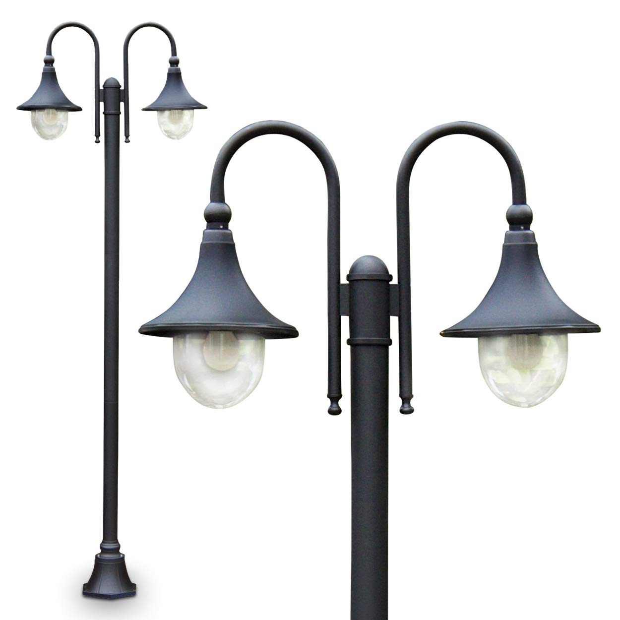 60 Watt Kandelaber In Antikem Look Je Max E27 Fassung Mit Kunststoff Scheiben 3 Armige Wegeleuchte 225 Cm Metall In Gold Braun Retro Vintage Gartenlampe Aussenleuchte Elgin Ip44 Garten Gartendeko