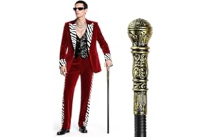 AUYAO Canne de Marche Vintage Canne Vampire, Sceptre Halloween Amovible Homme Femme Garçon Fille, Costume de Cosplay Canne à Poignée, Accessoires de Déguisement Fête d'halloween