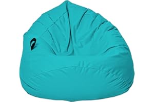 MB MILLINDABAG MILLINDABAG Kastanie Tropfenform Sitzsack für Kinder Jugendliche und Erwachsene Beanbag Kissen Indoor & Outdoor Gaminggeignet bereits gefüllt Sitzkissen Bodenkissen (Türkis, XL-Durchmesser 77 cm)