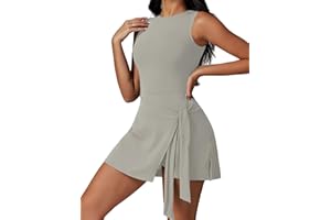 XDSP Vestidos de Tenis para Mujer Vestido de Entrenamiento de Golf 2 en 1 Mujer sin Mangas Athletic Dress Verano Vestido Deportivo