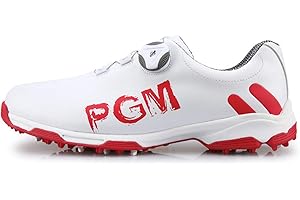 PGM Scarpa da Golf Impermeabile da Uomo con Sistema di Pizzo