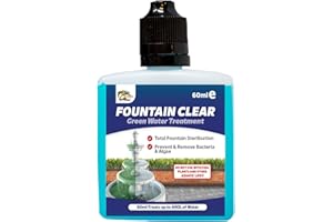 Hydra Fountain Clear Water Feature Cleaner | 60ml Treats 1,800L Highest Dilution Rates - Water Feature Treatment Keeps Water Crystal Clear from Algae, Cleans Water & Biofilm Build-up