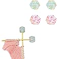 SPANSEE Hexagon Knitting Needle Holders - 4 Pcs, Size 3-13 (3.25mm-9mm), End Caps, Stitch Stoppers, Point Protectors